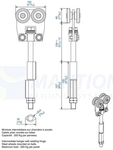Wózek 4-kołowy do wspawania MANTION 9552SO, ocynk