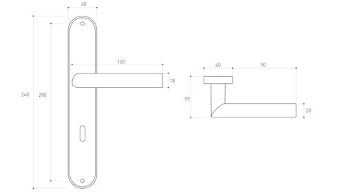 Klamka drzwiowa Metal-Bud DARO 90 mm