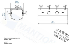 Łącznik szyny MANTION 9041M, ocynk
