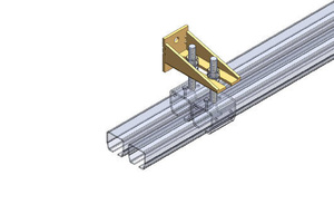 Regulowany podwójny uchwyt ścienny do szyny NIKO 26.B06, ocynk
