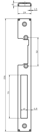 Blacha U-kształtna do elektrozaczepów BIRA OK-U2, stal nierdzewna