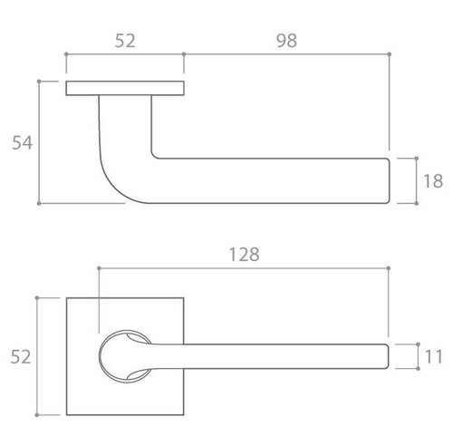 Klamka drzwiowa CORONA SCANDI (szyld kwadratowy)