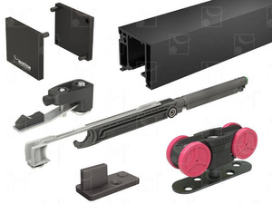 Zestaw MANTION SAF SLIM (SAF-S82C/160), do drzwi o maksymalnej szerokości 830 mm, aluminium czarne