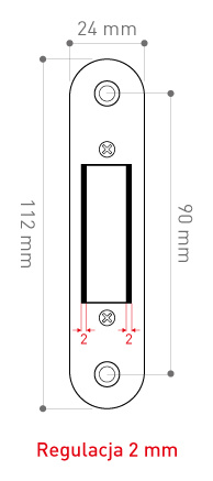 Regulowana blacha zaczepowa do zamków magnetycznych Metal-Bud, niska 112 mm