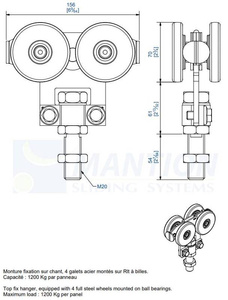 Wózek 4-kołowy MANTION 2285S, ocynk