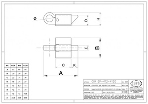 Zatrzask okienny do wspawania, typ 412P