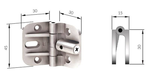 Zawias sprężynowy MANTION 134-126, srebrny