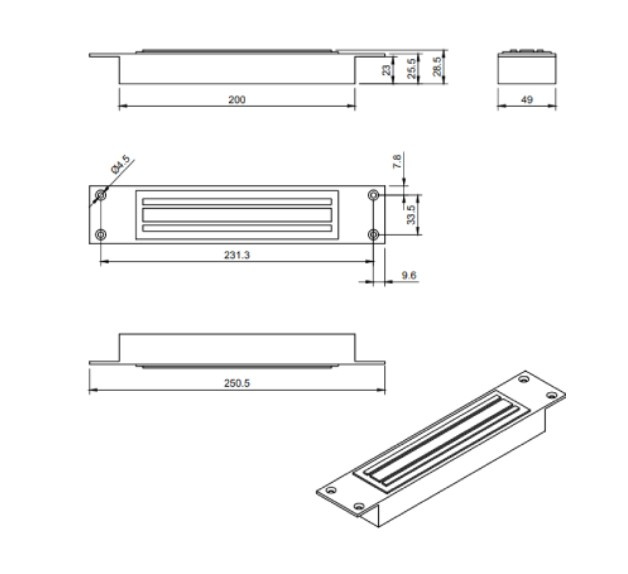 Zwora elektromagnetyczna BIRA Hartte MG280MR – widok z boku