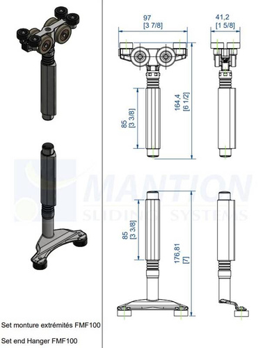 Zestaw skrajnego wózka jezdnego MANTION GJ10430EH