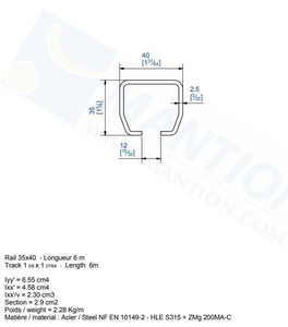 Szyna nośna MANTION HERCULE 9030, ocynk