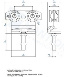Wózek 4-kołowy MANTION 9252, ocynk
