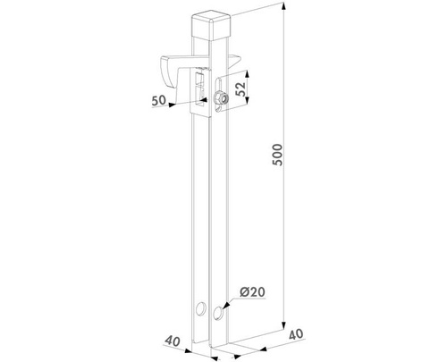Ocynkowany ogniowo łapacz bramowy Locinox ABL