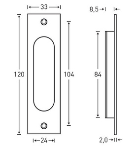 Uchwyt wpuszczany Metal-Bud PREMIUM prostokątny