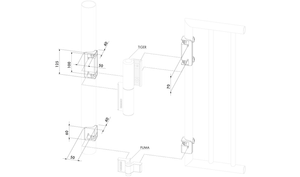 Uchwyt montażowy dla samozamykacza Locinox TIGER na profilach okrągłych