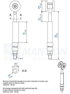 Wózek 2-kołowy do wspawania MANTION 0352SOE, ocynk