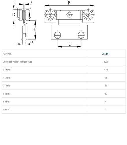 Wózek 4-kołowy NIKO 21.R41, ocynk