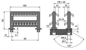 Mocowanie do tylnej ściany MINK SOB-TRW-K101