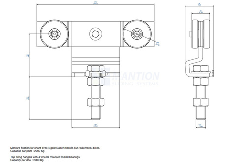 Wózek 4-kołowy MANTION 9272S, ocynk