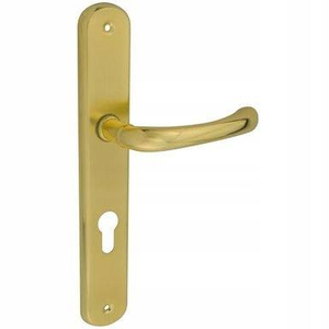 Klamka drzwiowa na długim szyldzie, wkładka bębenkowa LOB MKS