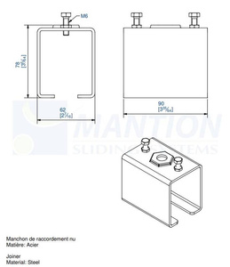 Łącznik szyny MANTION 6256M, ocynk