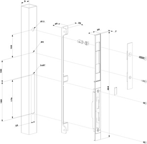 Zaczep wpuszczany Locinox SFKU-V pod zamki wpuszczane, nierdzewny