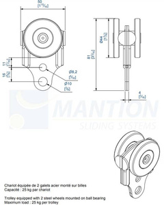 Wózek 2-kołowy MANTION 2751, ocynk