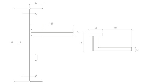 Klamka drzwiowa Metal-Bud VIVA 72 mm