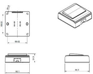 Przycisk wyjścia BIRA Hartte EB02, dotykowy