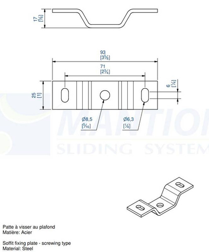 Wspornik sufitowy MANTION 2524, ocynk