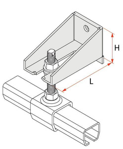 Regulowany uchwyt ścienny MANTION 9066, ocynk