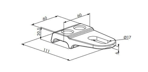 Łapa zawiasowa Locinox GRIP16 pod zawias GBMU4D16
