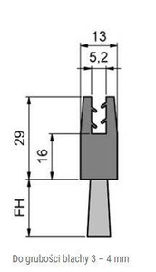 Elastyczna uszczelka szczotkowa MINK FBL1340