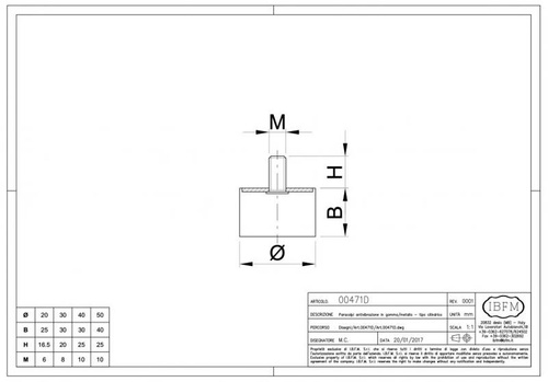 Stoper do lekkich skrzydeł bramowych IBFM, typ 471/D