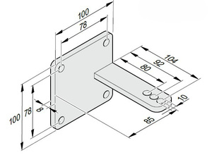 Okucie słupka bramy 85/104 mm, SOMMER 32063V001