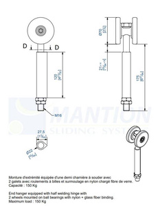 Wózek 2-kołowy do wspawania MANTION 0582SOE, ocynk