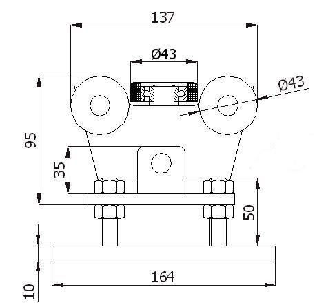 Wózek do bramy WR-5M-50