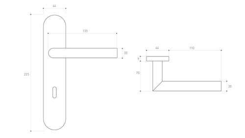 Klamka drzwiowa Metal-Bud NOVA 225 mm