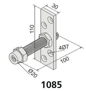 Regulowany stoper MANTION 1085, ocynk
