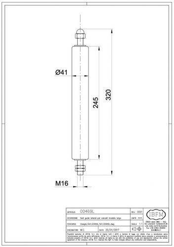 Nylonowy przedłużony prowadnik rolkowy IBFM, typ 469L