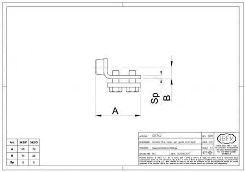 Stoper gumowy IBFM do szyny nośnej 339P / 339M typ 342P