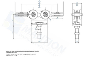 Wózek 6-kołowy do drzwi automatycznych MANTION 9262SE, ocynk
