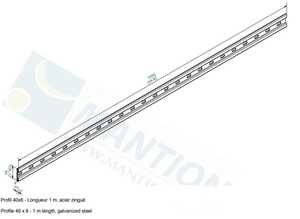 Profil płaskownikowy 40x6 mm MANTION 1718, ocynk, 1000 mm
