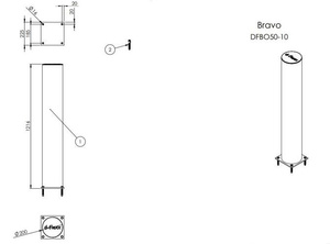 Elastyczny słupek ochronny d-flexx Bravo 1200 mm