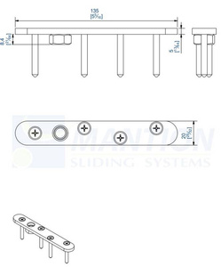 Górna płytka montażowa MANTION 0036FXA2, stal nierdzewna AISI 304