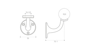 Wspornik poręczy Metal-Bud mały, nierdzewny