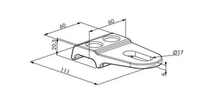 Łapa zawiasowa Locinox GRIP16 pod zawias GBMU4D16