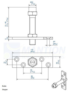 Regulowany stoper MANTION 1085, ocynk