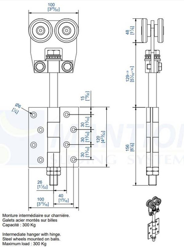 Wózek 4-kołowy MANTION 9552, ocynk