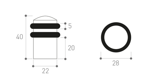 Odbojnik drzwiowy Metal-Bud, nowoczesny