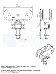 Wózek 4-kołowy MANTION 0265D, koła nylonowe
